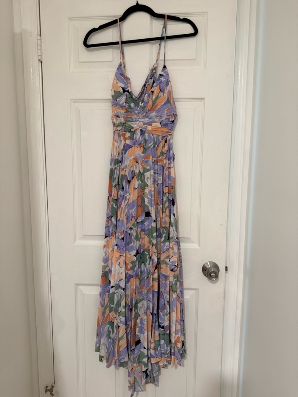 ASTR Blythe Floral Plisse Midi Dress
